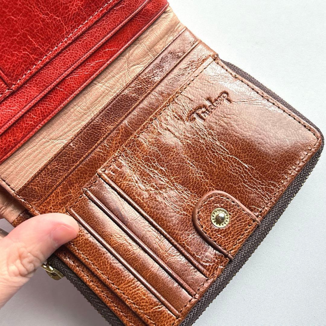 【新品】Trideep トライディープ オリエンタルラウンド二つ折り財布 ピンク