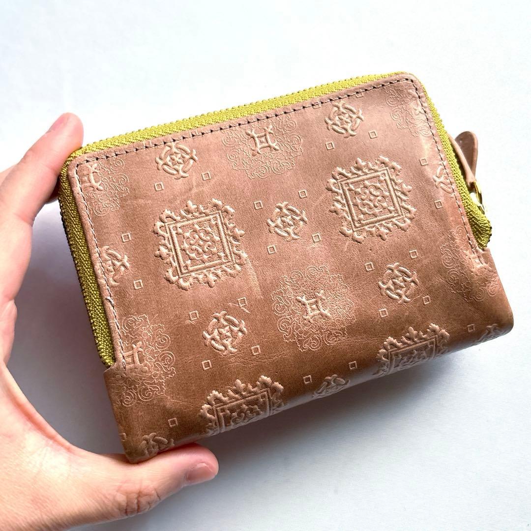 【新品】Trideep トライディープ オリエンタルラウンド二つ折り財布 ピンク