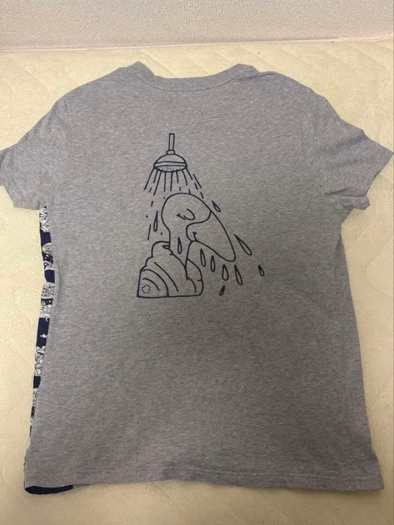 MONCLER グレー Tシャツ ロゴプリント 半袖