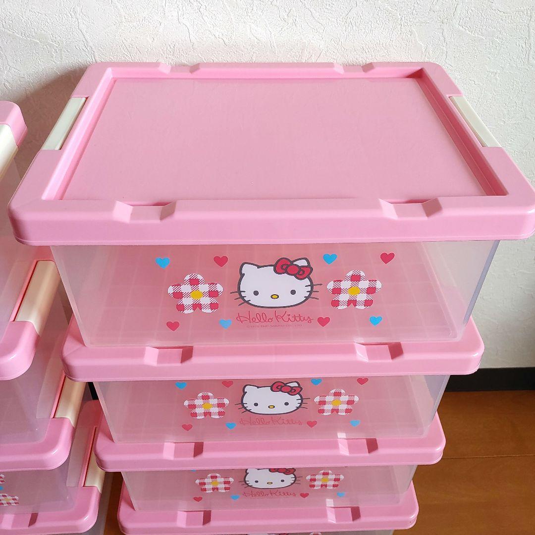 【ハローキティ】収納ケース 収納ボックス 8点セット 1997年 顔花 キティ