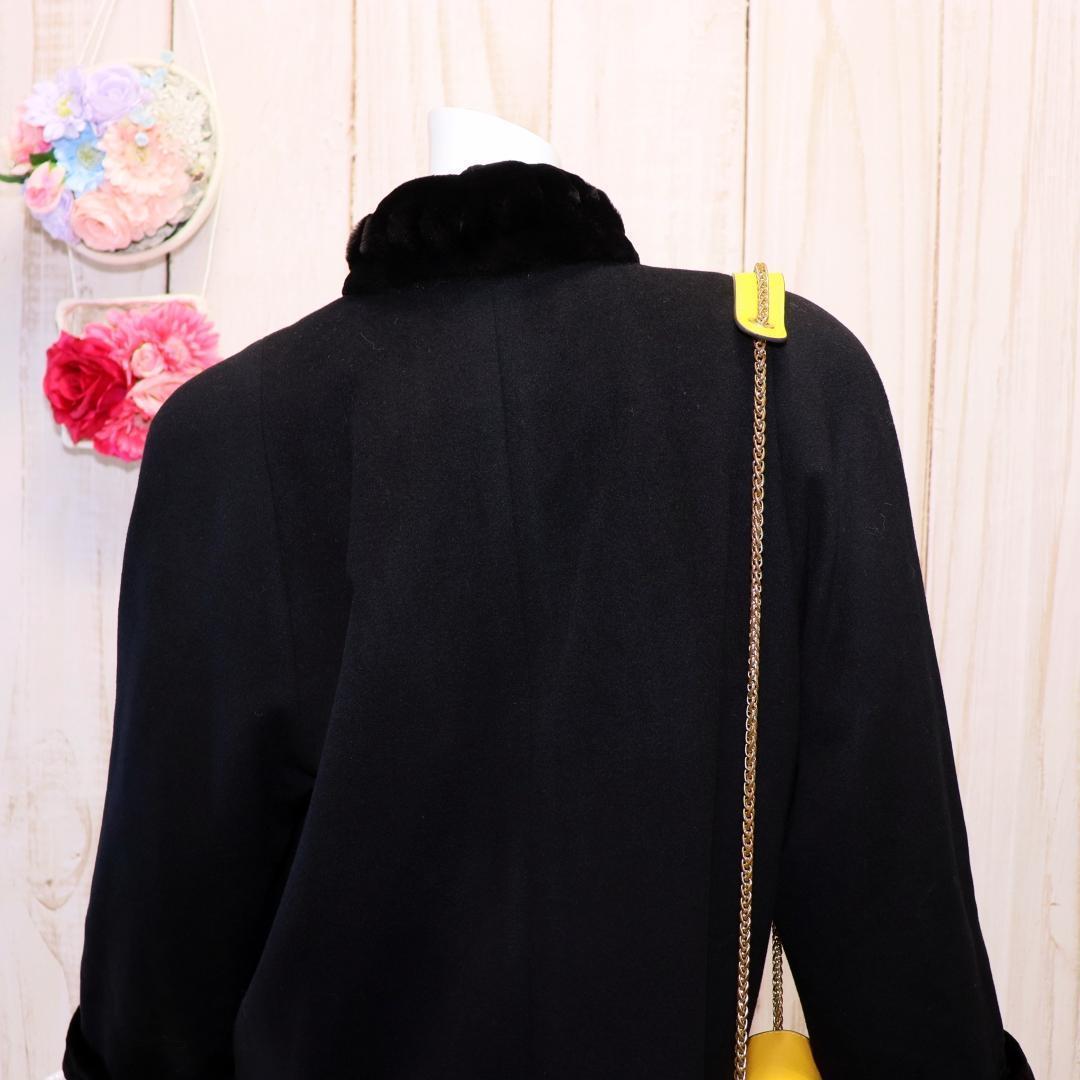 ふ*ん様 オールカシミヤ×シェアードミンク ロングコート ブラック フリーサイズ