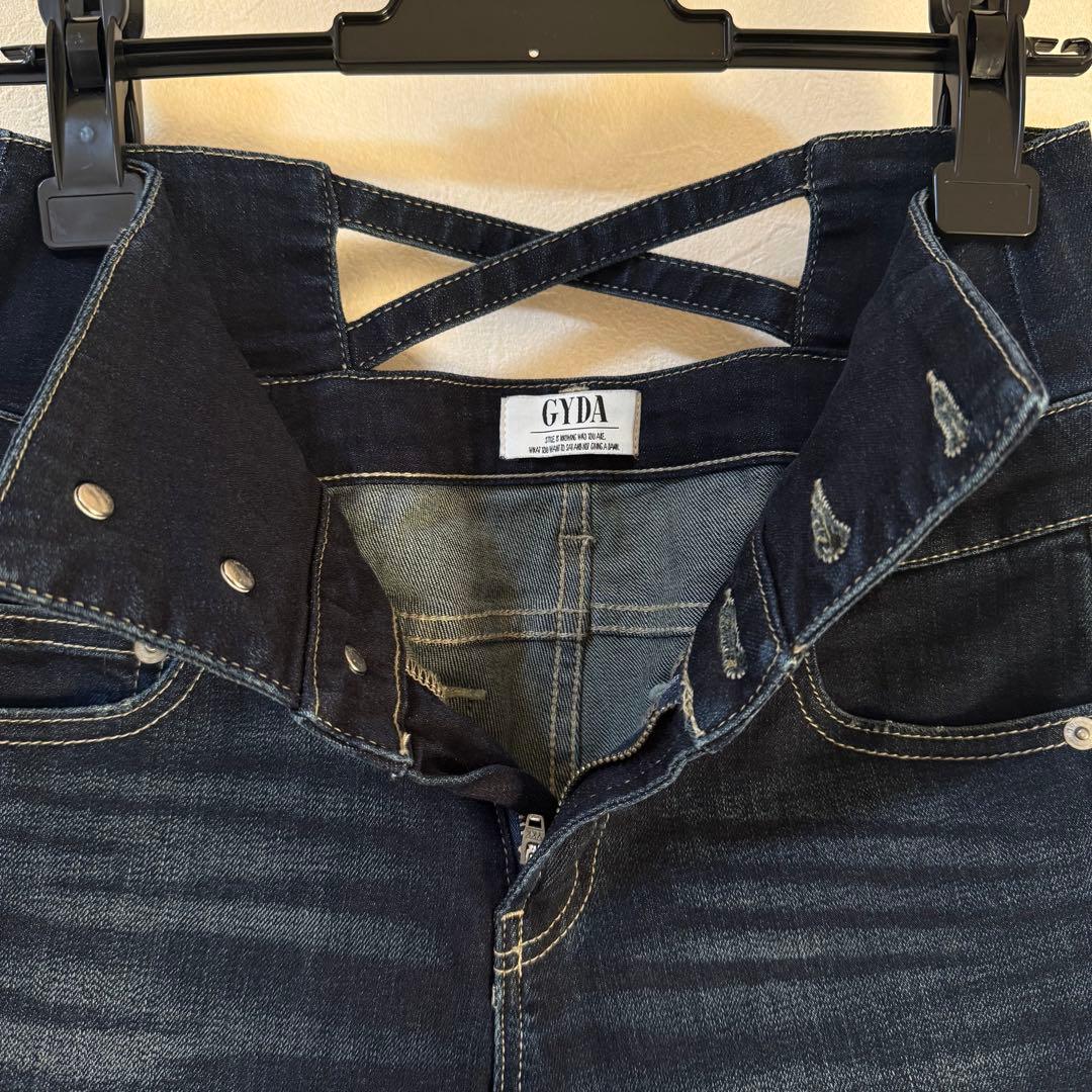 【美品】GYDA ハイウエストスキニーデニムパンツ インディゴ レディースデニム