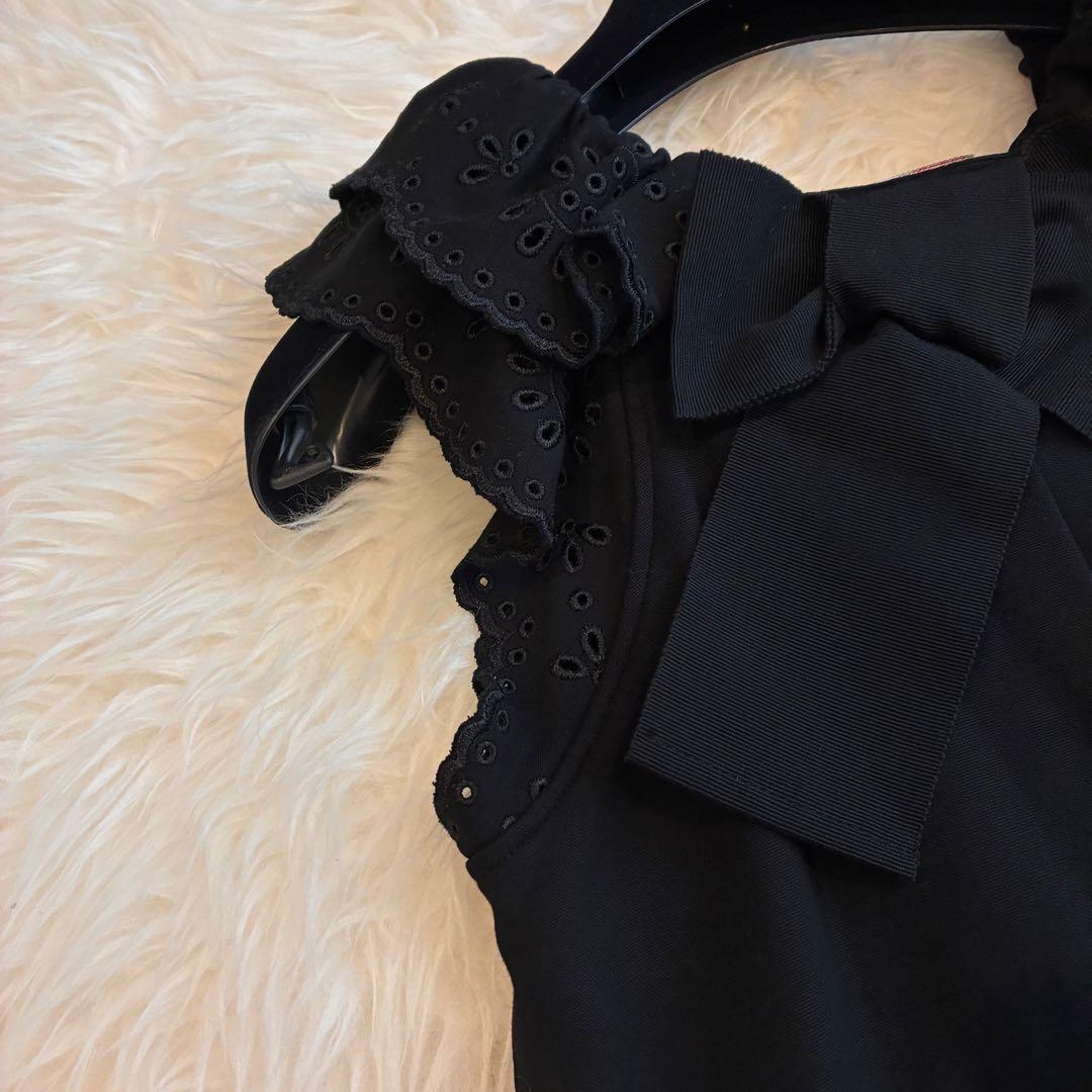 美品♡ レッドヴァレンティノ　ノースリーブワンピース　レース　フリル　リボン