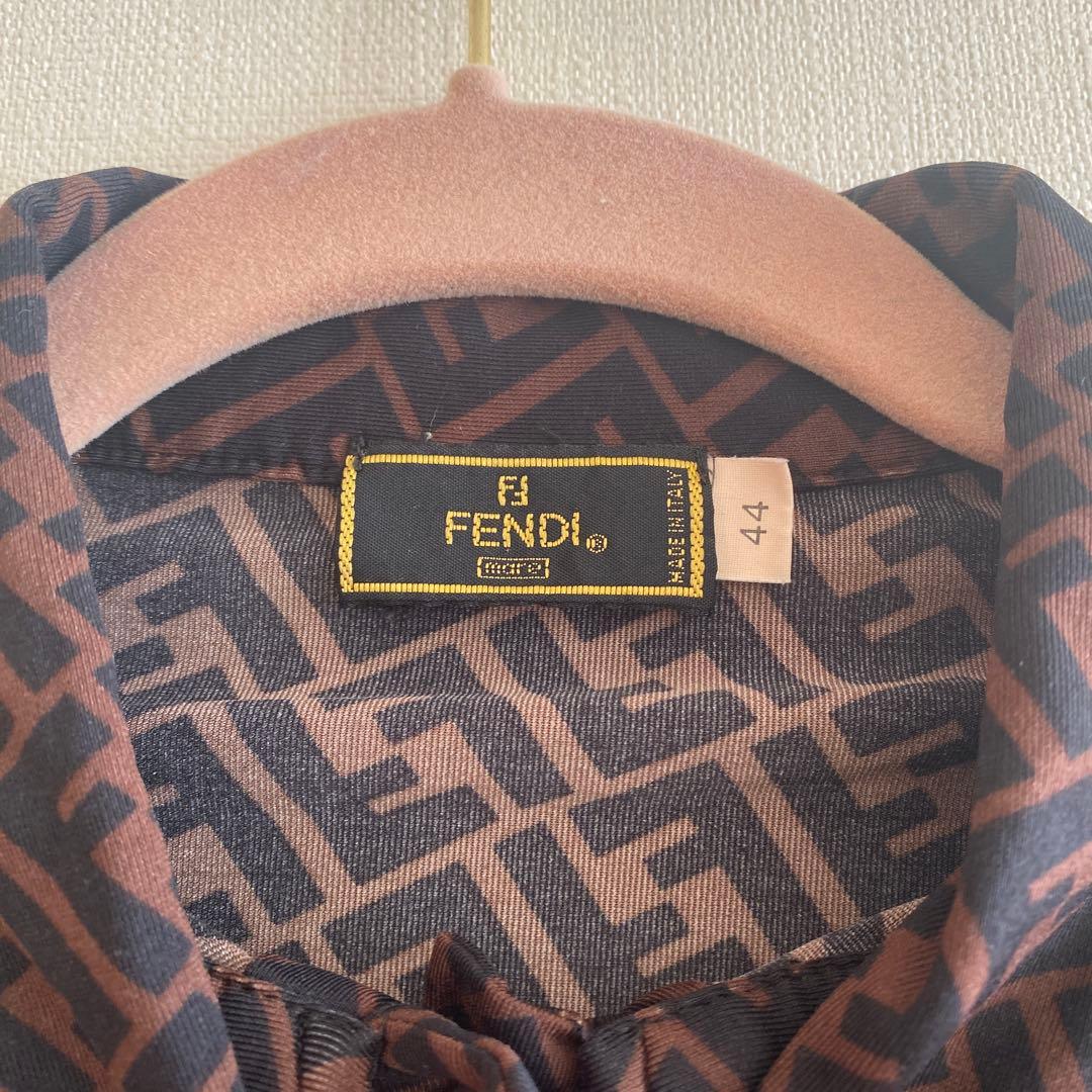 FENDI フェンディ半袖ポロシャツ 44 ブラウン系