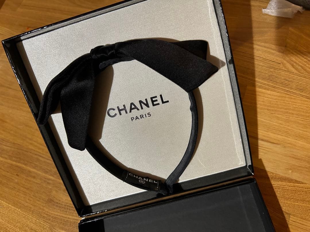 CHANEL シャネル ブラックリボン　カチューシャ　ビンテージ