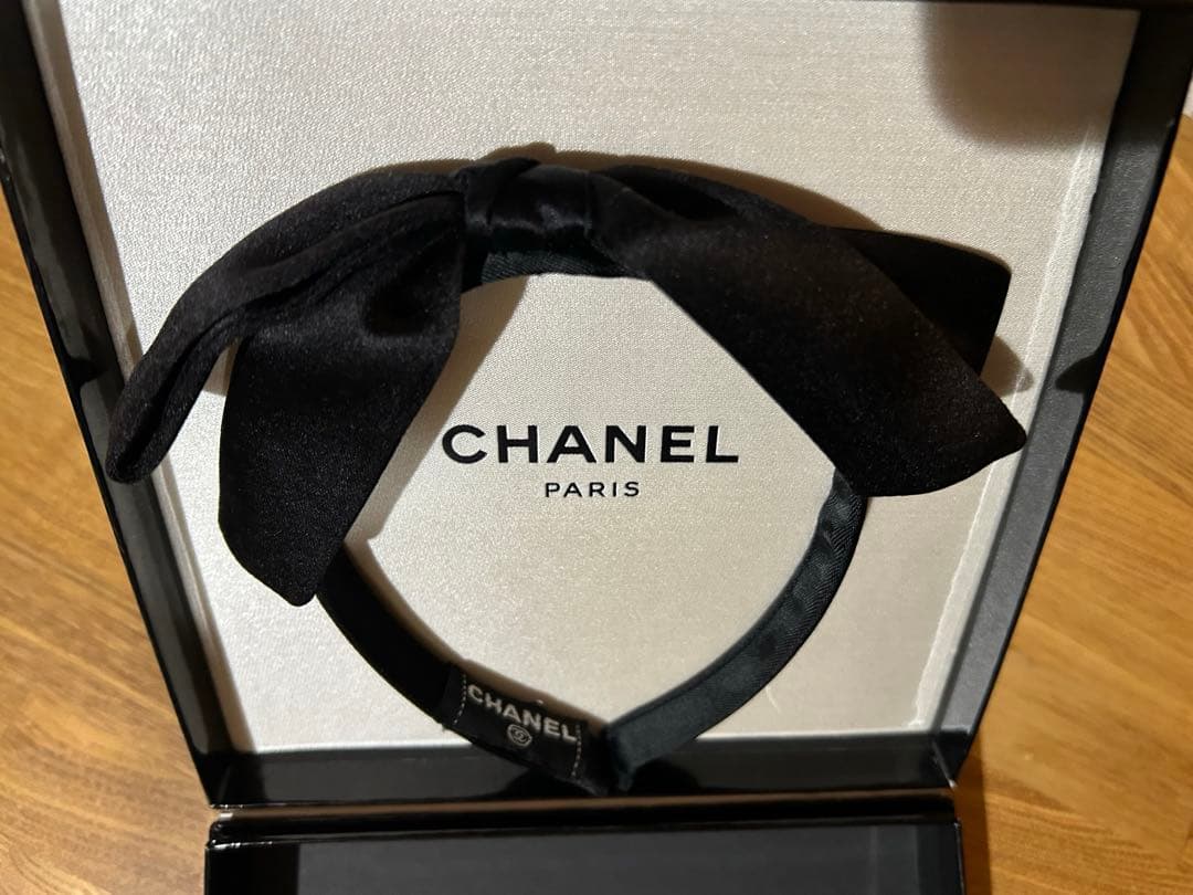 CHANEL シャネル ブラックリボン　カチューシャ　ビンテージ