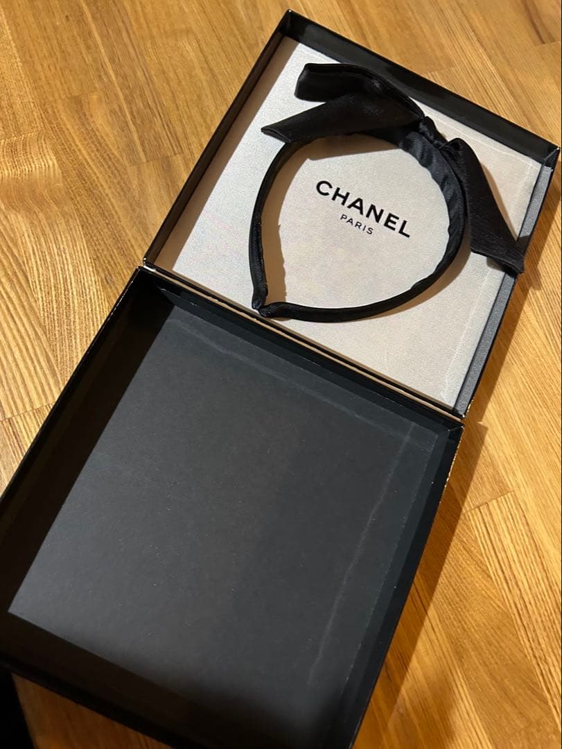 CHANEL シャネル ブラックリボン　カチューシャ　ビンテージ