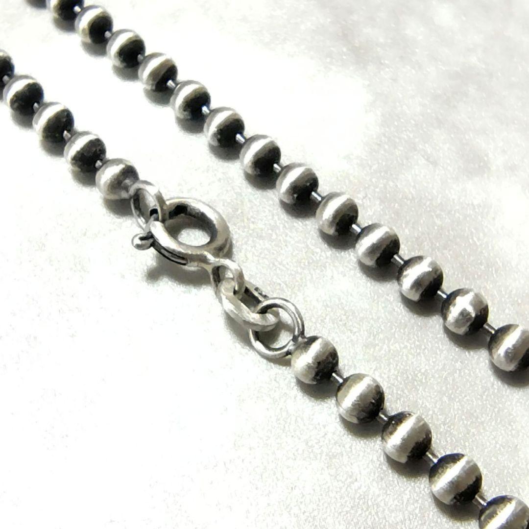 即日発送★本物silver925★3mm★ボールチェーン 60cm 燻