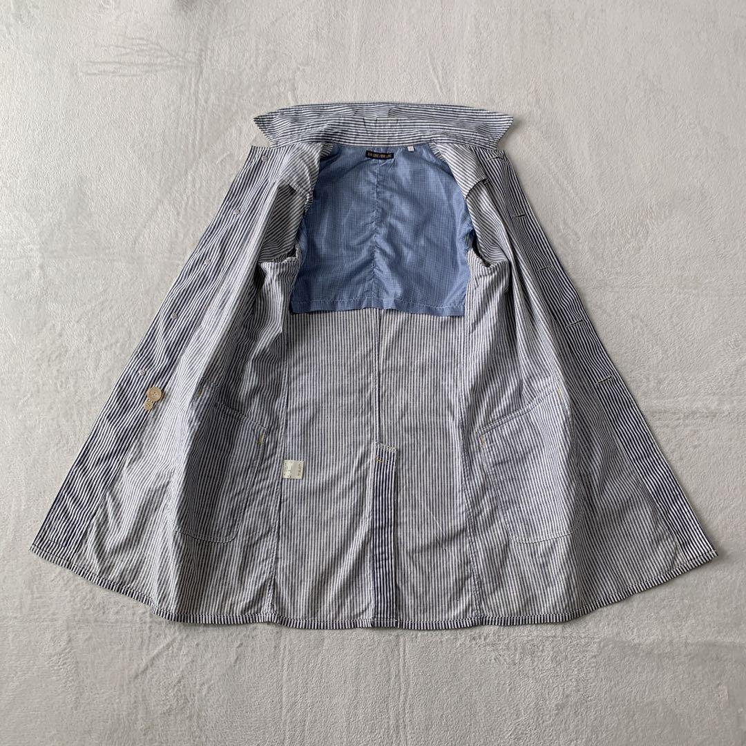 人気 BLUE BLUE ブルーブルー ヒッコリー ストライプ ショップコート