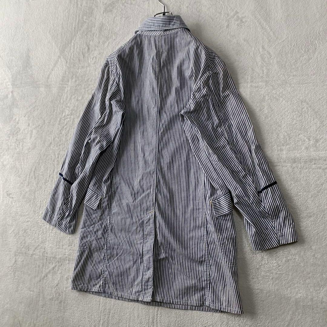 人気 BLUE BLUE ブルーブルー ヒッコリー ストライプ ショップコート