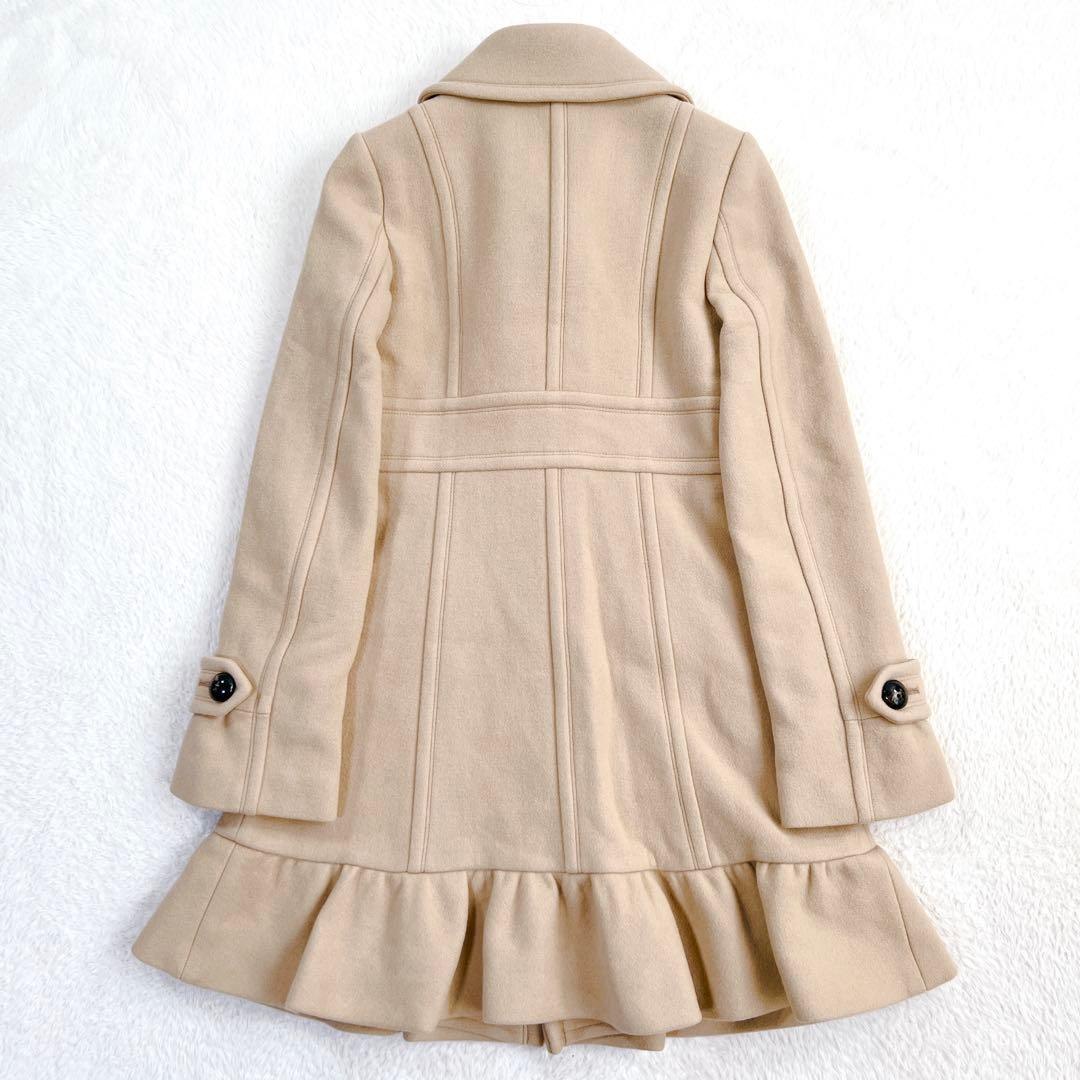 美品✨バーバリーブルーレーベル ロングコート　裾フリル ノバチェック ベージュ