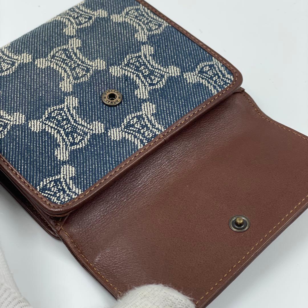 未使用✨　CELINE パリマカダム　デニム　折り財布　財布　札入れ　レザー