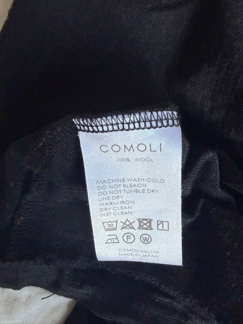 COMOLI（コモリ）サマーウール 半袖Tシャツ チャコール size3 ①