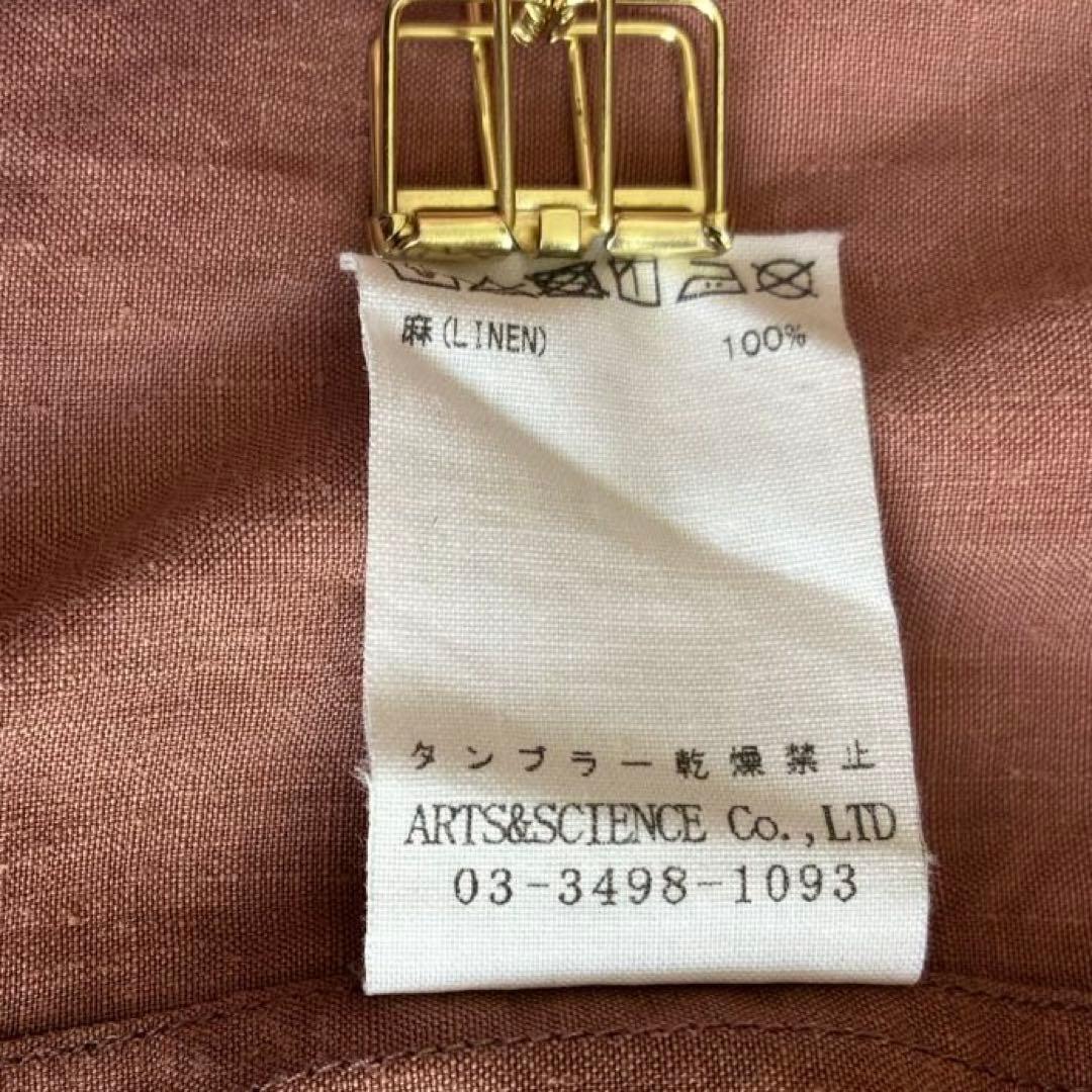 美品 アーツアンドサイエンス A&S リネン100ワンピース プルオーバーシャツ