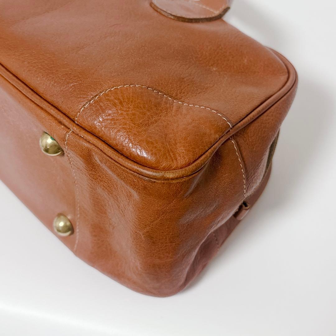【希少商品】IL BISONTE ミニボストン　レザーバッグ　ブラウン　本革