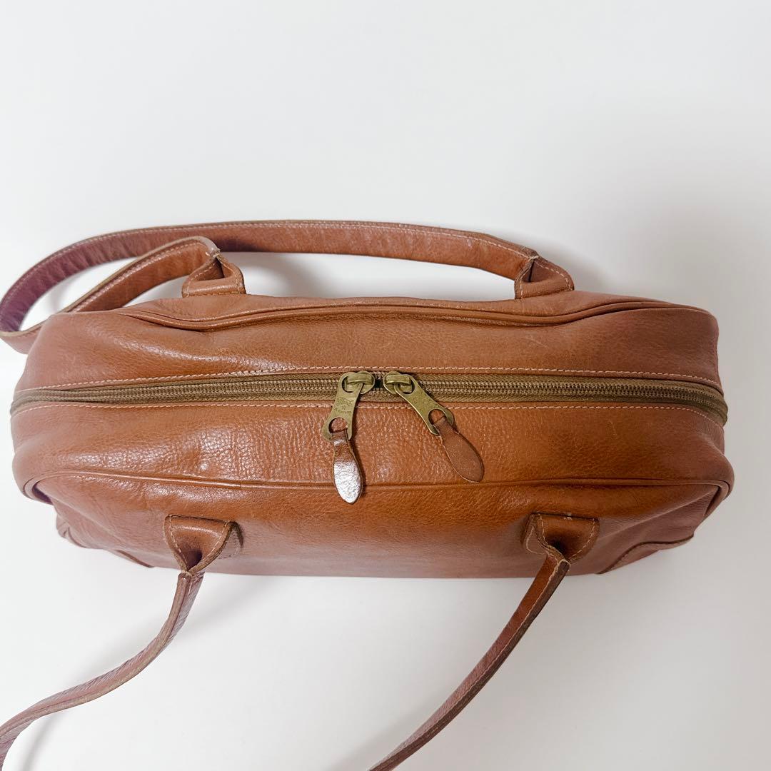 【希少商品】IL BISONTE ミニボストン　レザーバッグ　ブラウン　本革