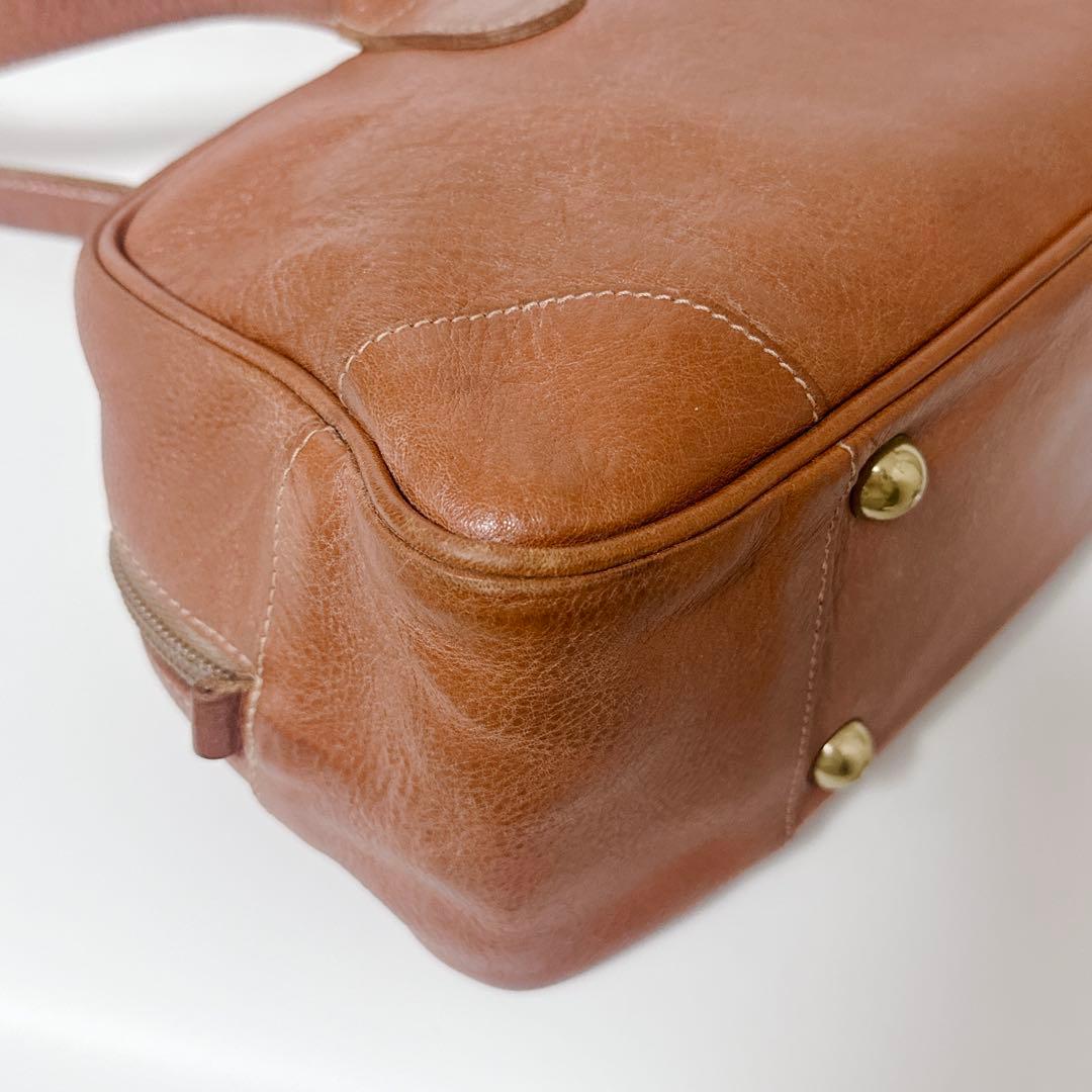 【希少商品】IL BISONTE ミニボストン　レザーバッグ　ブラウン　本革