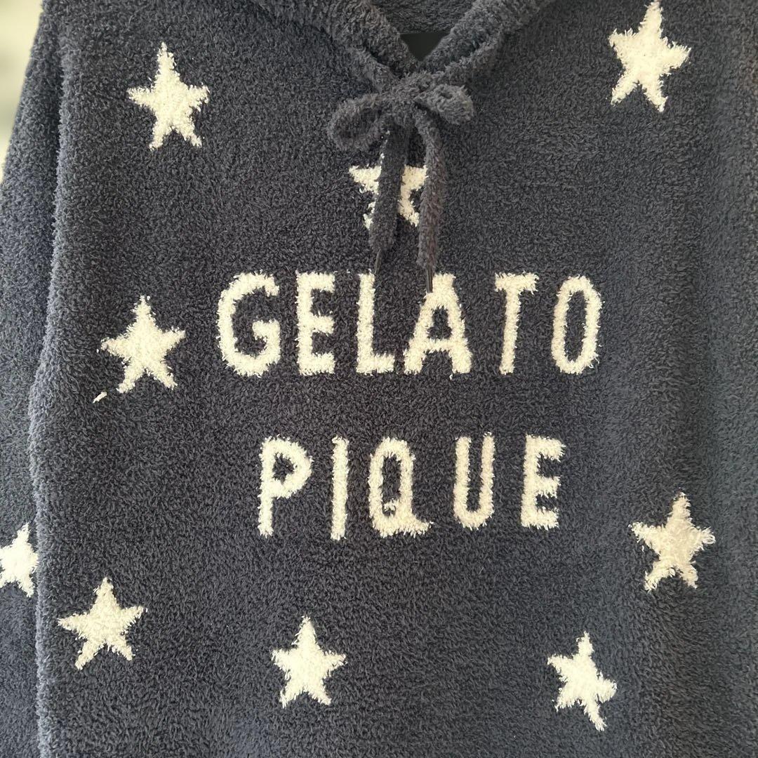 GELATO PIQUE ☆フード付きワンピース ネイビー スター柄