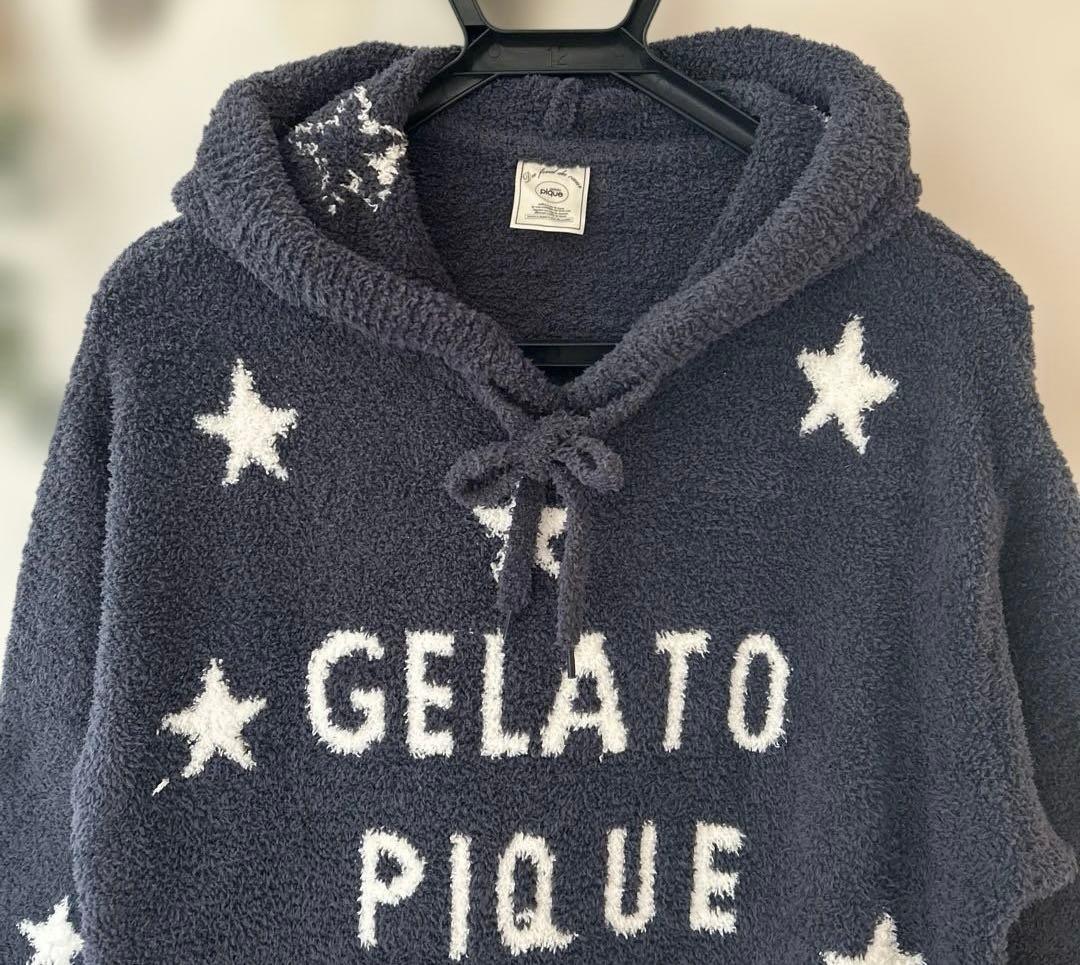 GELATO PIQUE ☆フード付きワンピース ネイビー スター柄