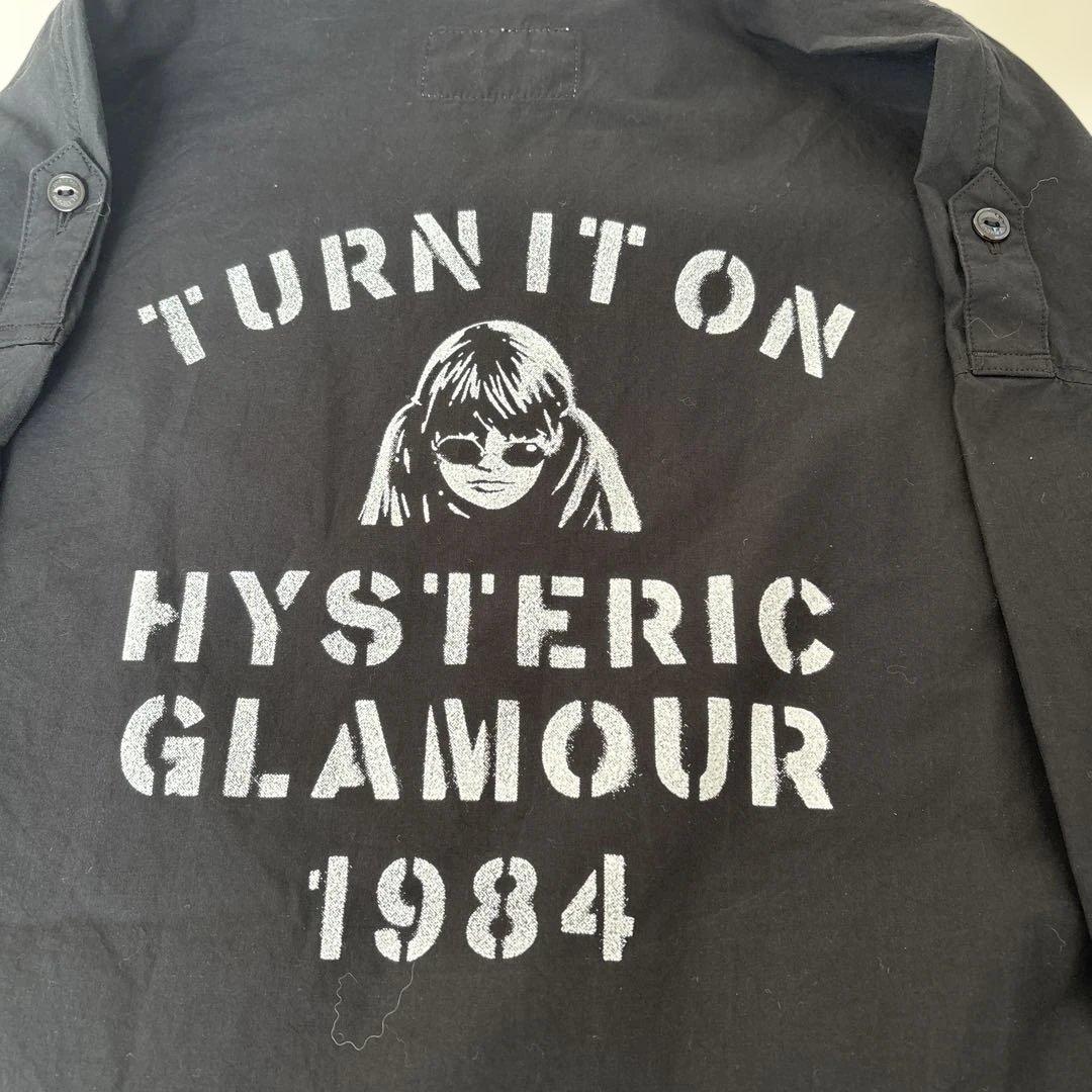 Hysteric Glamour ブラック 半袖 シャツワンピース