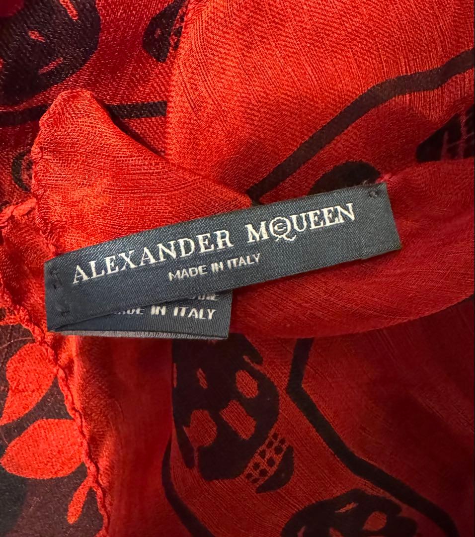 Alexander McQueen スカル ストール kohh着用カラー レッド