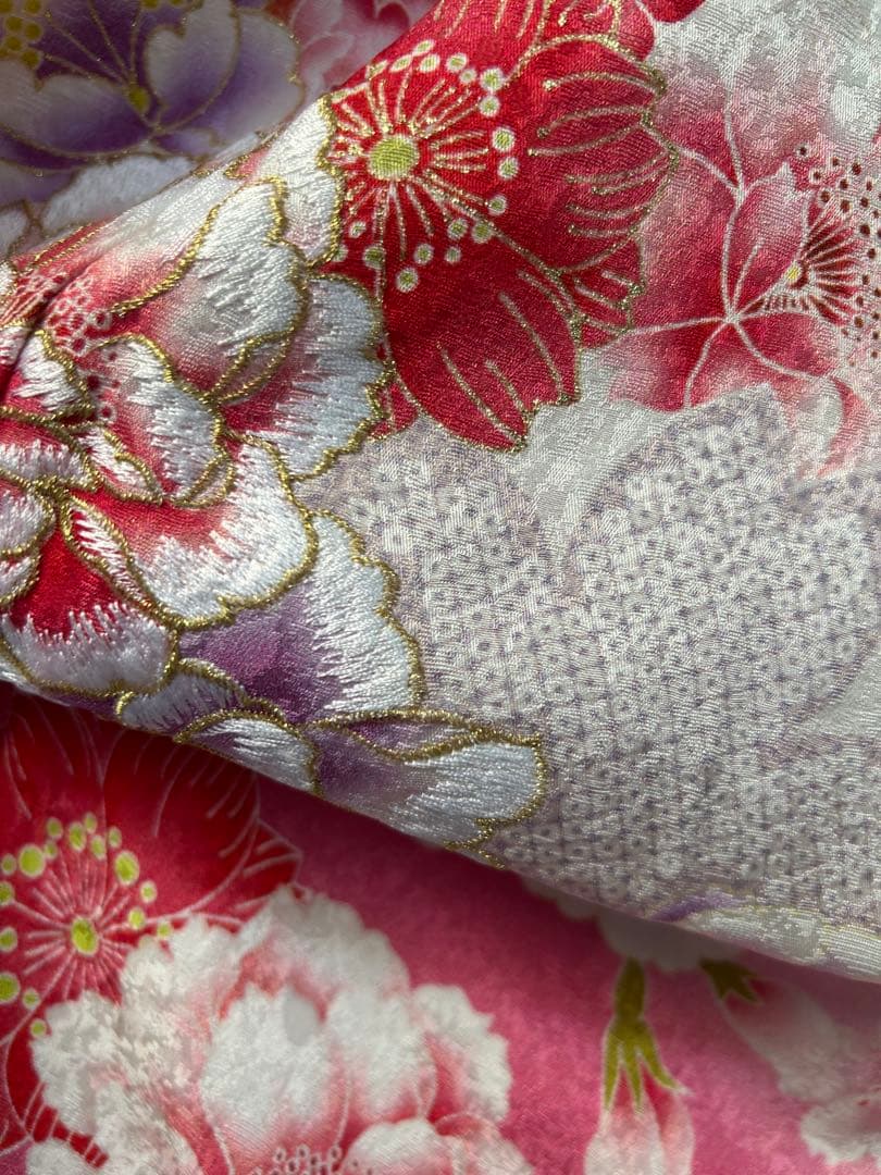 【 最終値下げ 】 豪華振袖５点セット！！　刺繍　花柄　着物スキ倶楽部　１９１