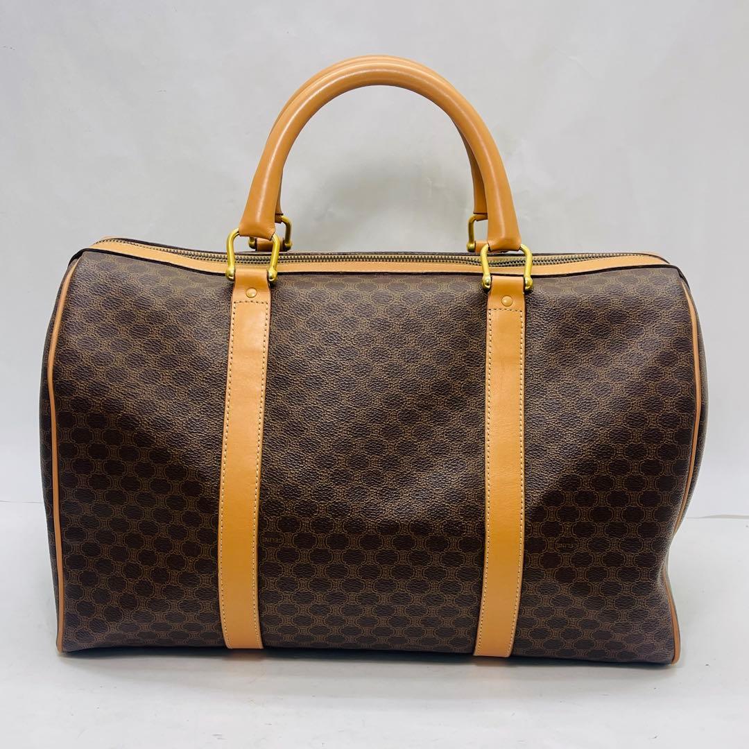 CELINE ボストンバッグ旅行バッグトラベル マカダムPVC/レザーブラウン