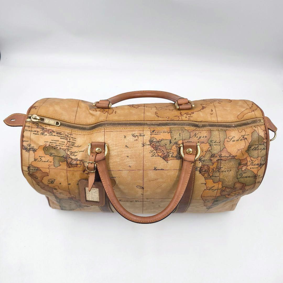 【美品 大容量】プリマクラッセ ボストンバッグ 2way 地図柄 斜め掛け 鍵付