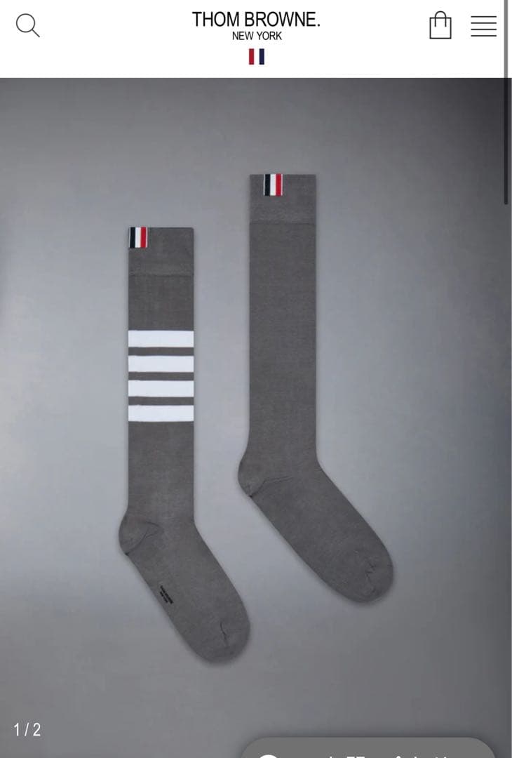 Thom Browne トムブラウン 4-BAR ふくらはぎ丈ソックス