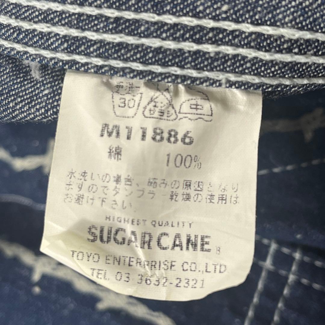 ✨未使用級 シュガーケーン 希少 有刺鉄線 ストライプ デニム カバーオール