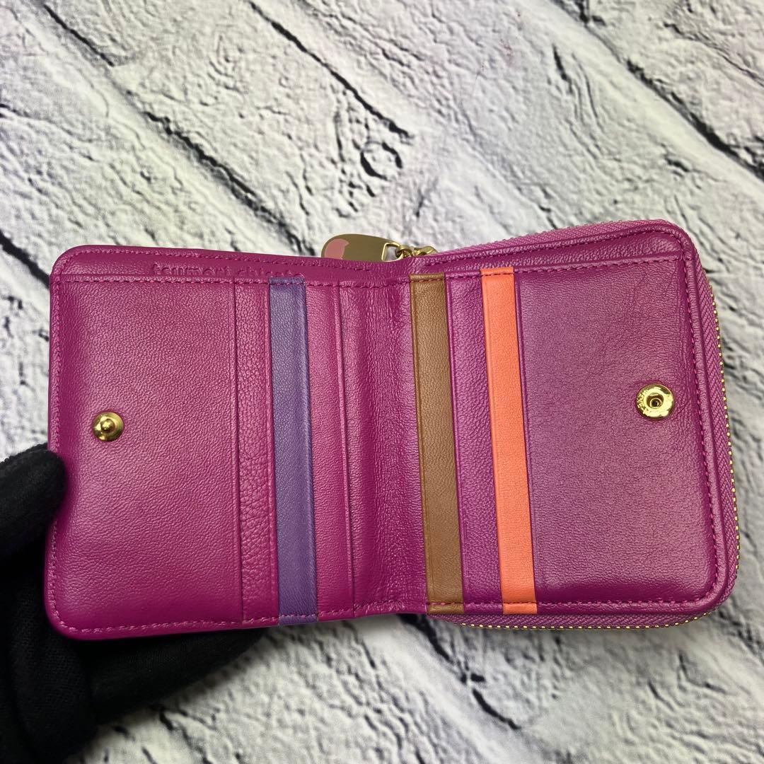 新品・未使用✨ツモリチサト ネコキルティング ラウンドファスナー 羊革 折り財布