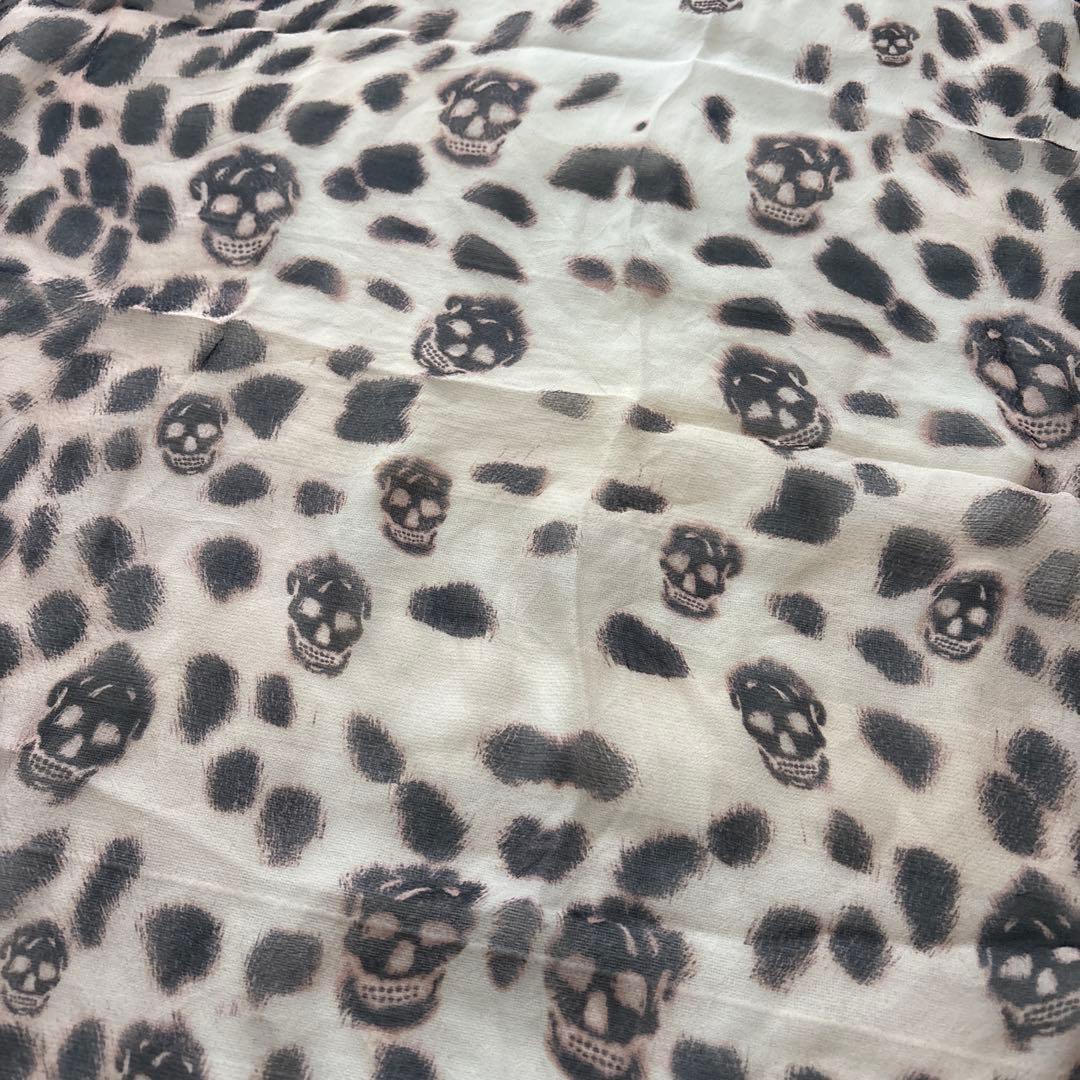 ALEXANDER McQUEEN シルク大判ストール　スカル　豹柄　レオパード
