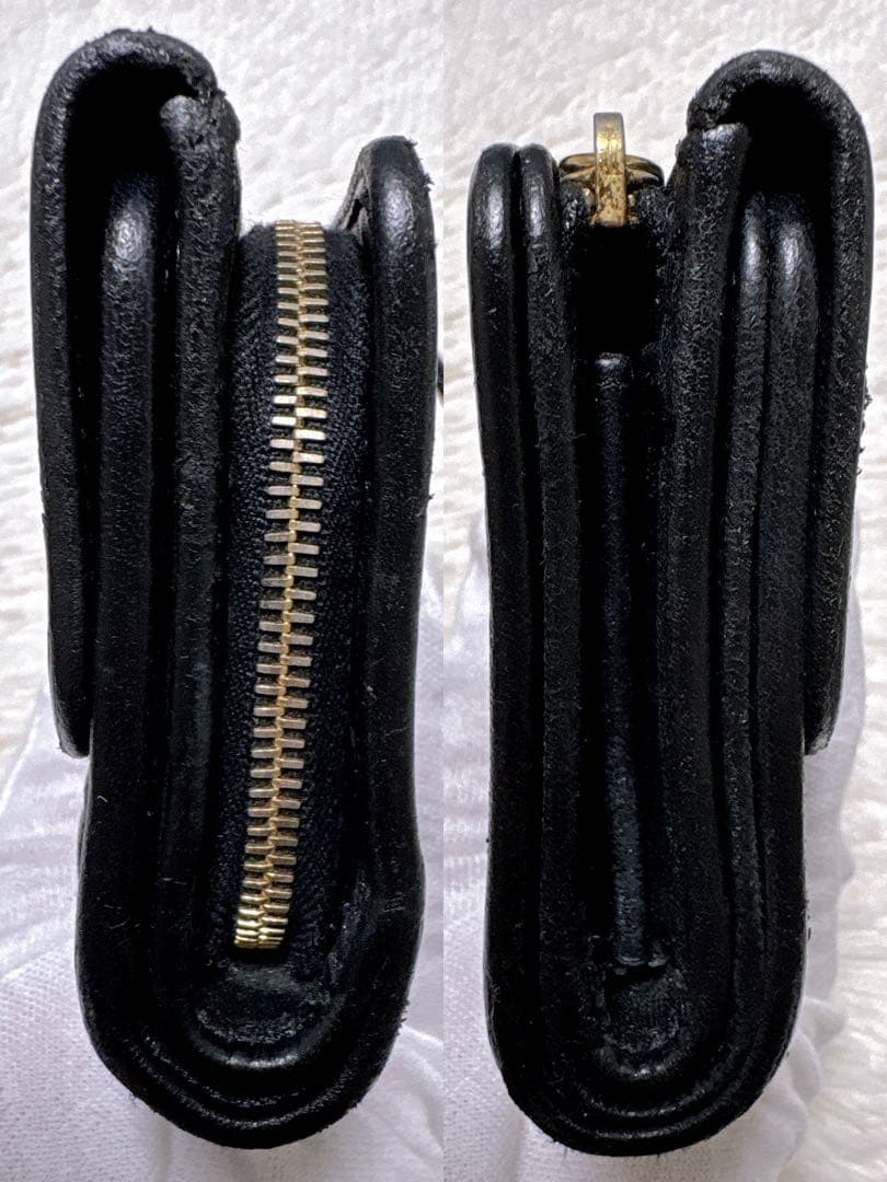 ♡美品♡ミュウミュウ マテラッセ 三つ折り財布 黒 L字ファスナー ウォレット