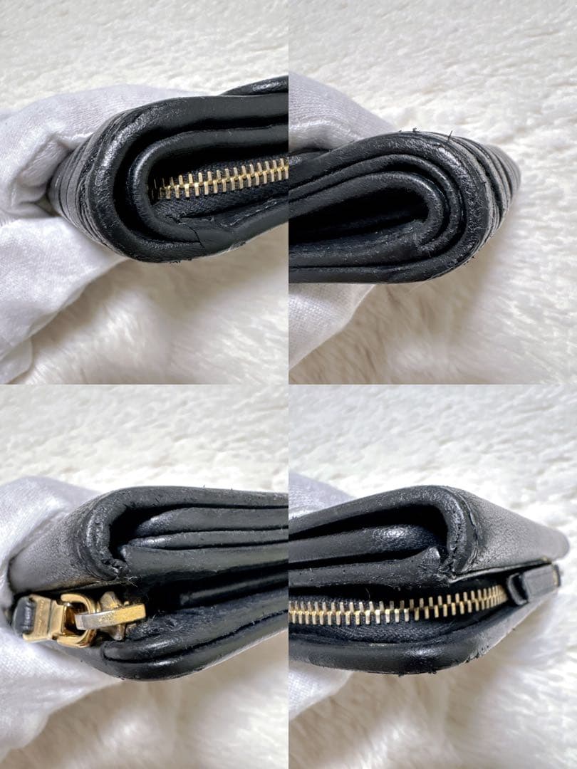 ♡美品♡ミュウミュウ マテラッセ 三つ折り財布 黒 L字ファスナー ウォレット