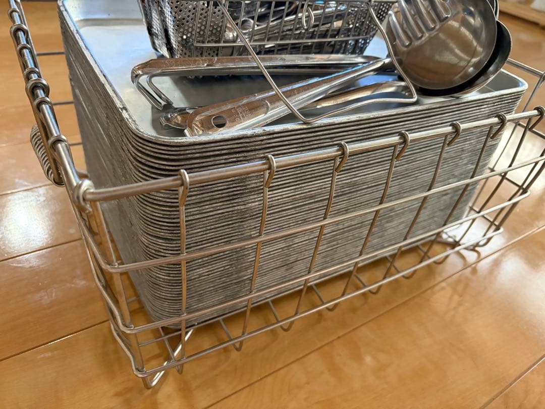 アルミ製長方形トレーなど 中古54枚セット 昭和レトロ　給食 セット