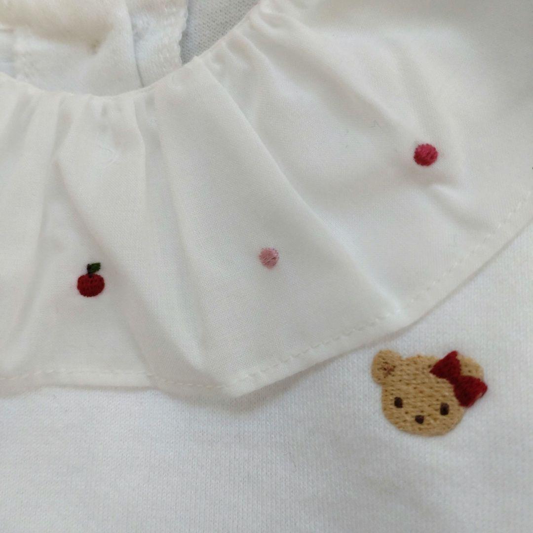 familiaファミリア90cmお刺繍ワンピースお刺繍トップス お林檎セット