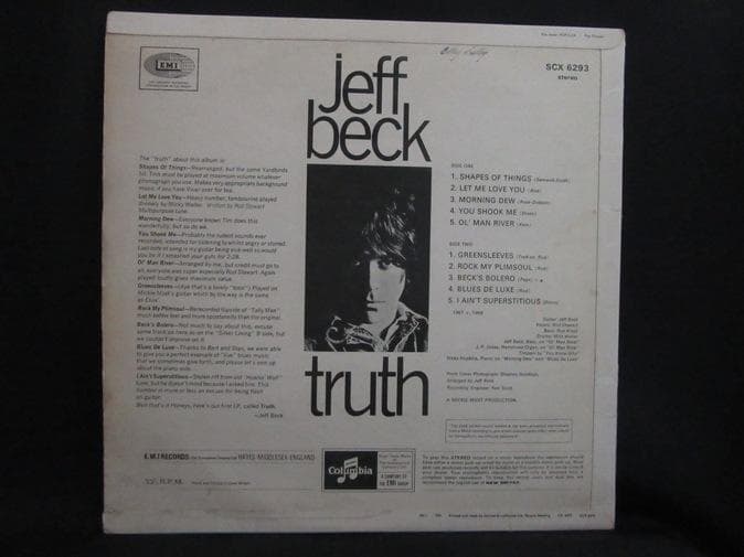 Jeff BECK★Truth UK Blue Columbia Stereo