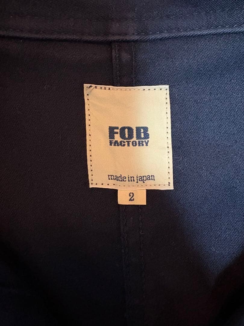 FOB FACTORY フレンチカバーオール ネイビー サイズ2