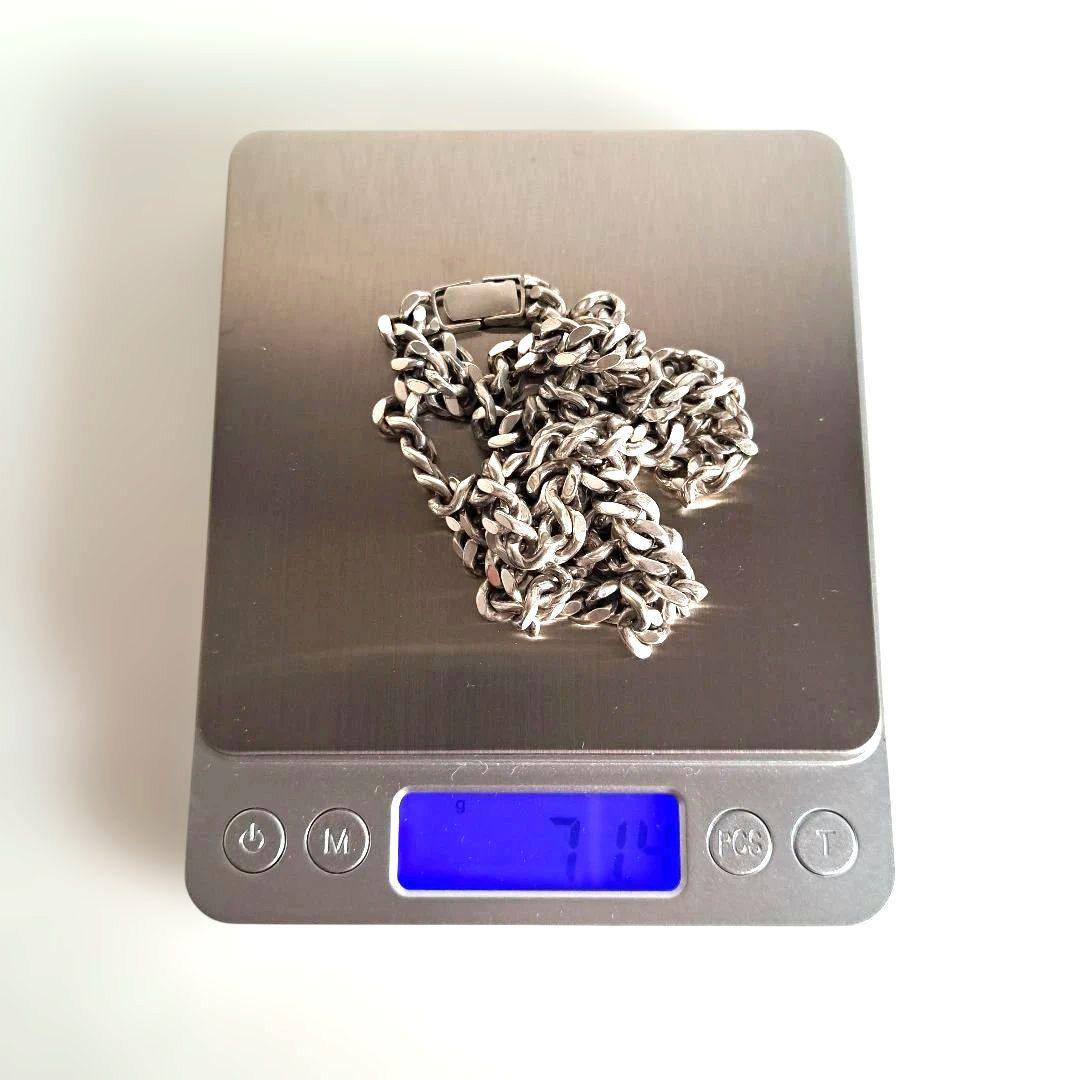 【匿名配送】シルバー925　チェーンネックレス　喜平　中折式　約61cm