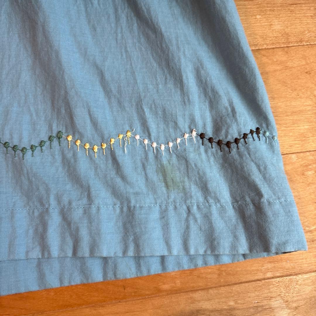 MINÄ PERHENEN LAUNDRY 水色刺繍ワンピース