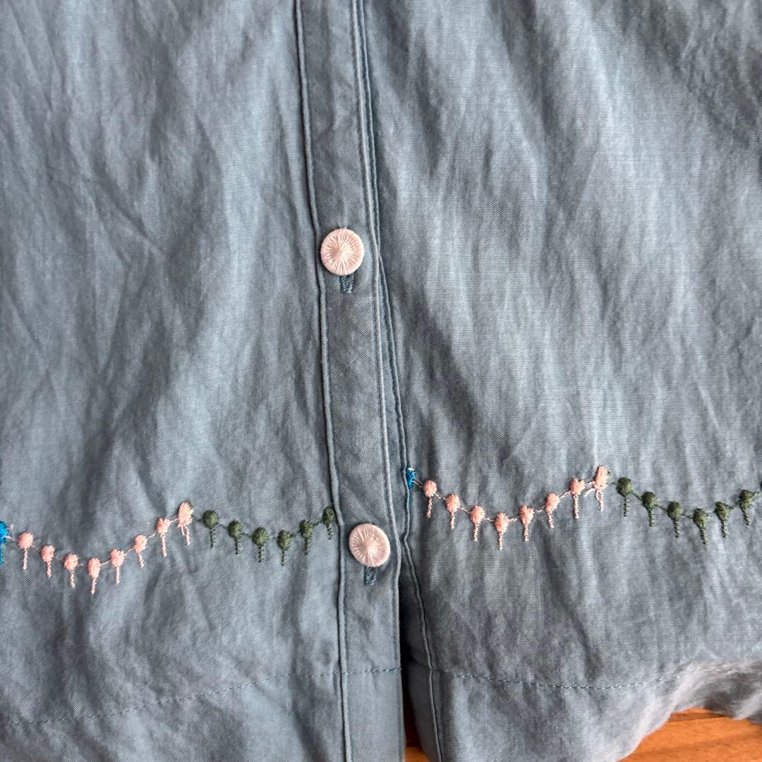 MINÄ PERHENEN LAUNDRY 水色刺繍ワンピース