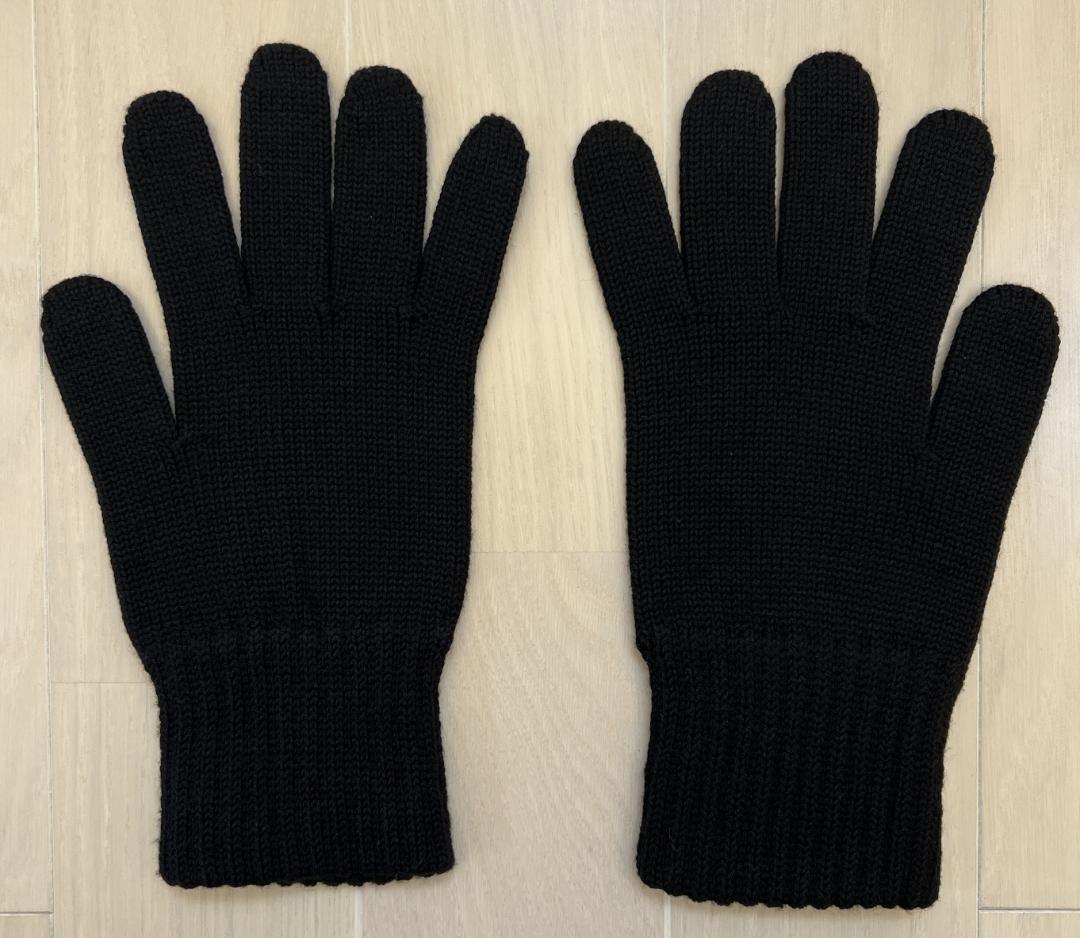 【1回短時間使用のみ美品】PRADA ニットグローブ M ブラック黒 手袋