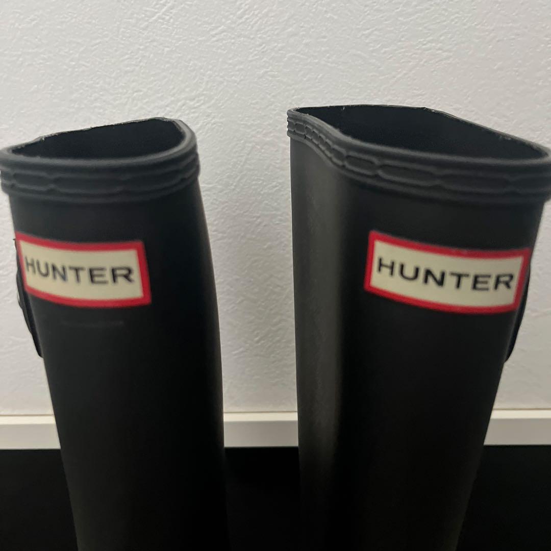 s…　HUNTER ブラック レインブーツUK6