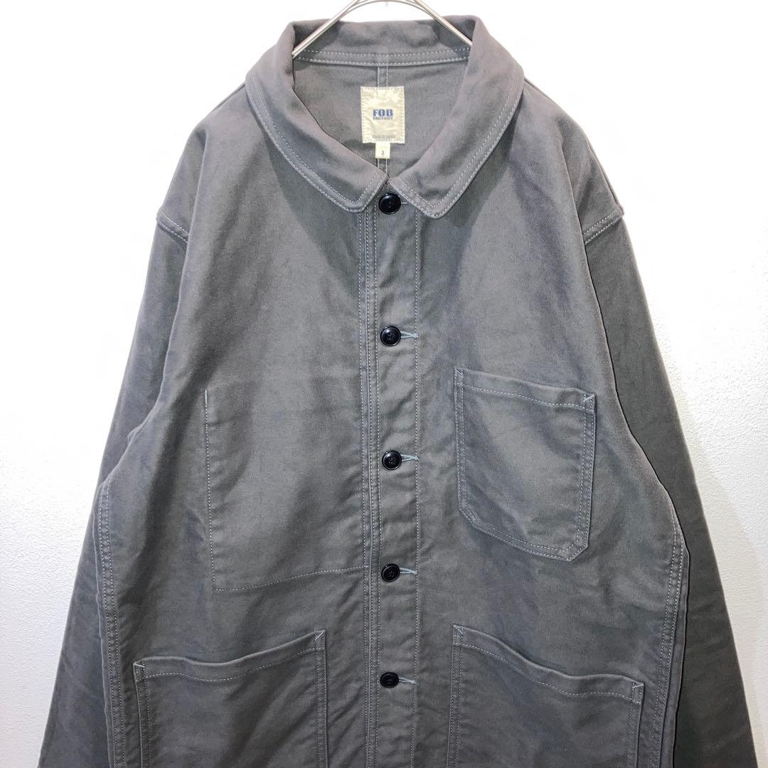 FOB FACTORY フレンチモールスキンジャケット オリーブ F2373 L