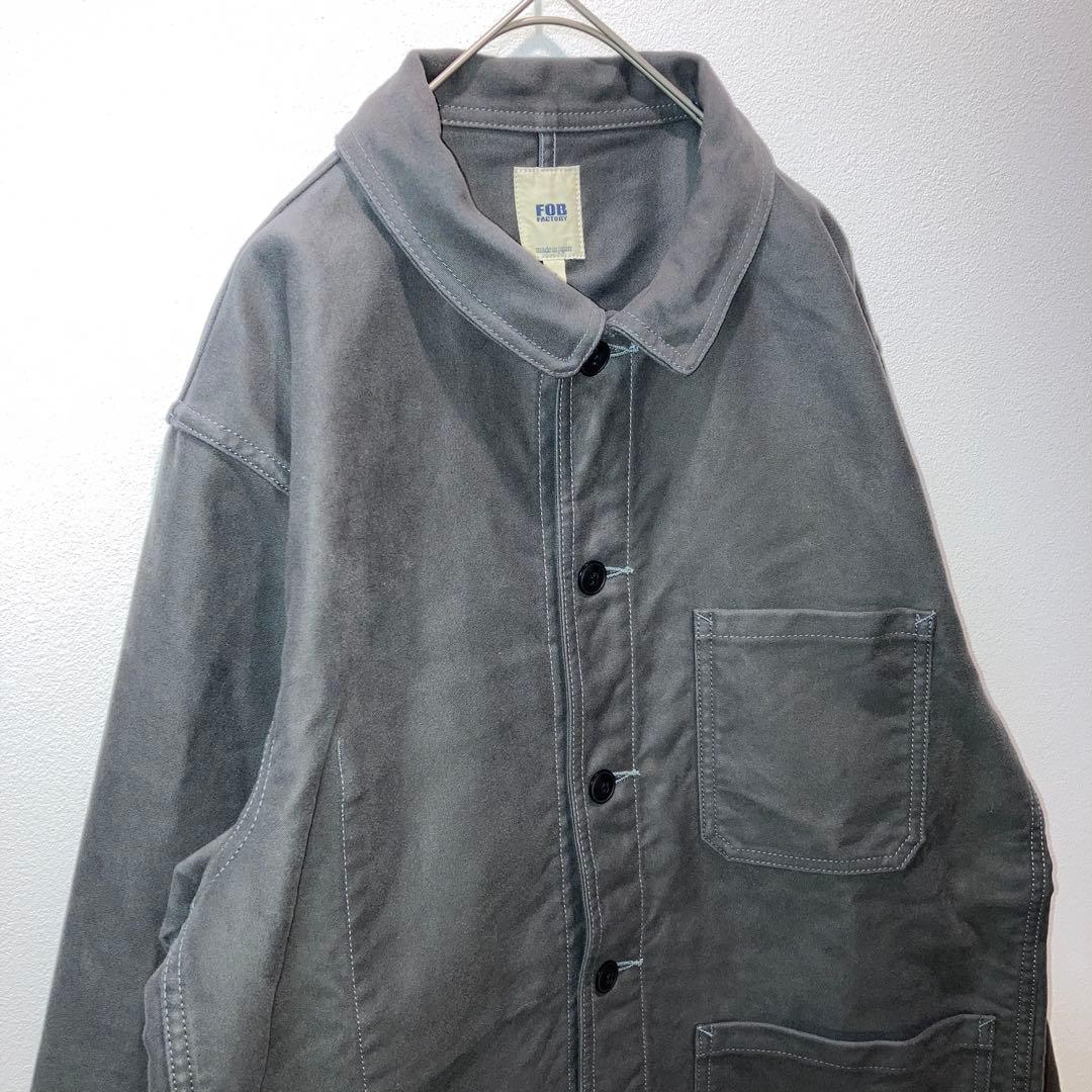 FOB FACTORY フレンチモールスキンジャケット オリーブ F2373 L