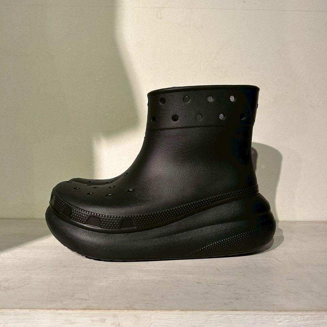 Crocs クロクッス 厚底クラッシュブーツ レインブーツ　ブラック 25cm