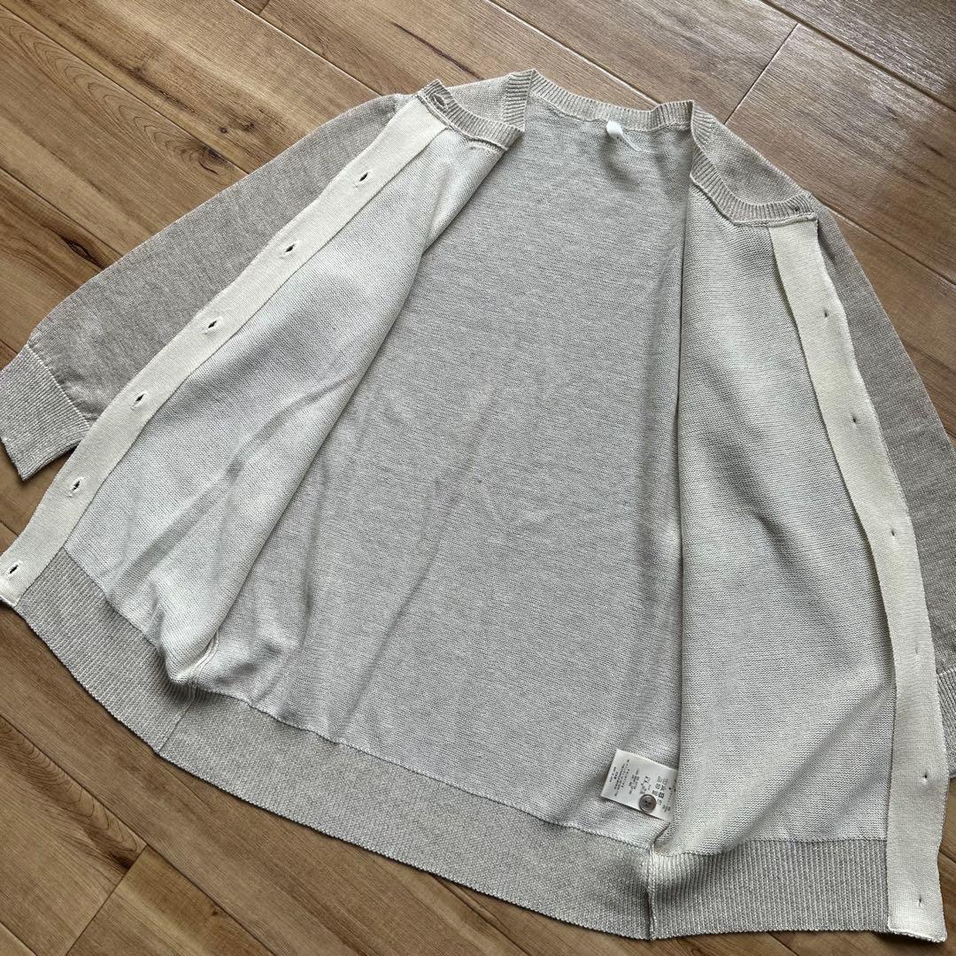 極美品✨PRISTINE　オーガニックコットンリネンカーディガン　七分袖　グレー