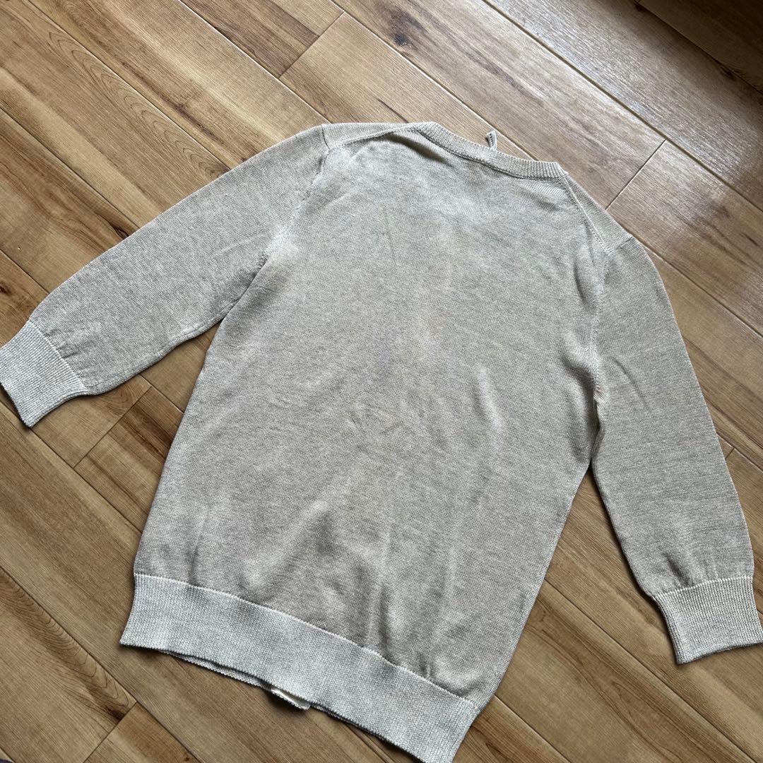 極美品✨PRISTINE　オーガニックコットンリネンカーディガン　七分袖　グレー