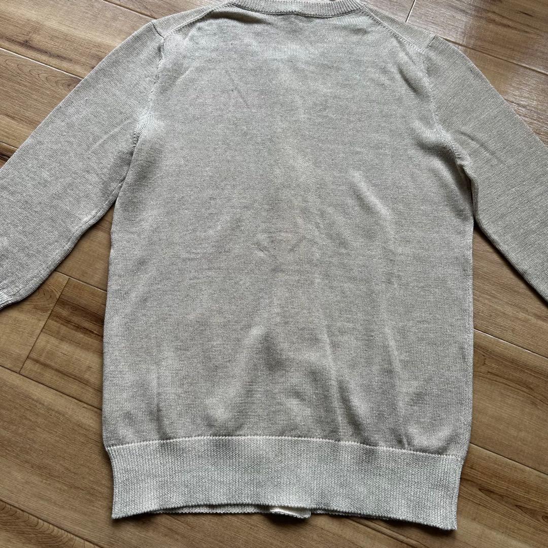 極美品✨PRISTINE　オーガニックコットンリネンカーディガン　七分袖　グレー
