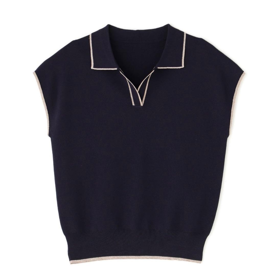 N. ラメラインスキッパーポロニット 新品